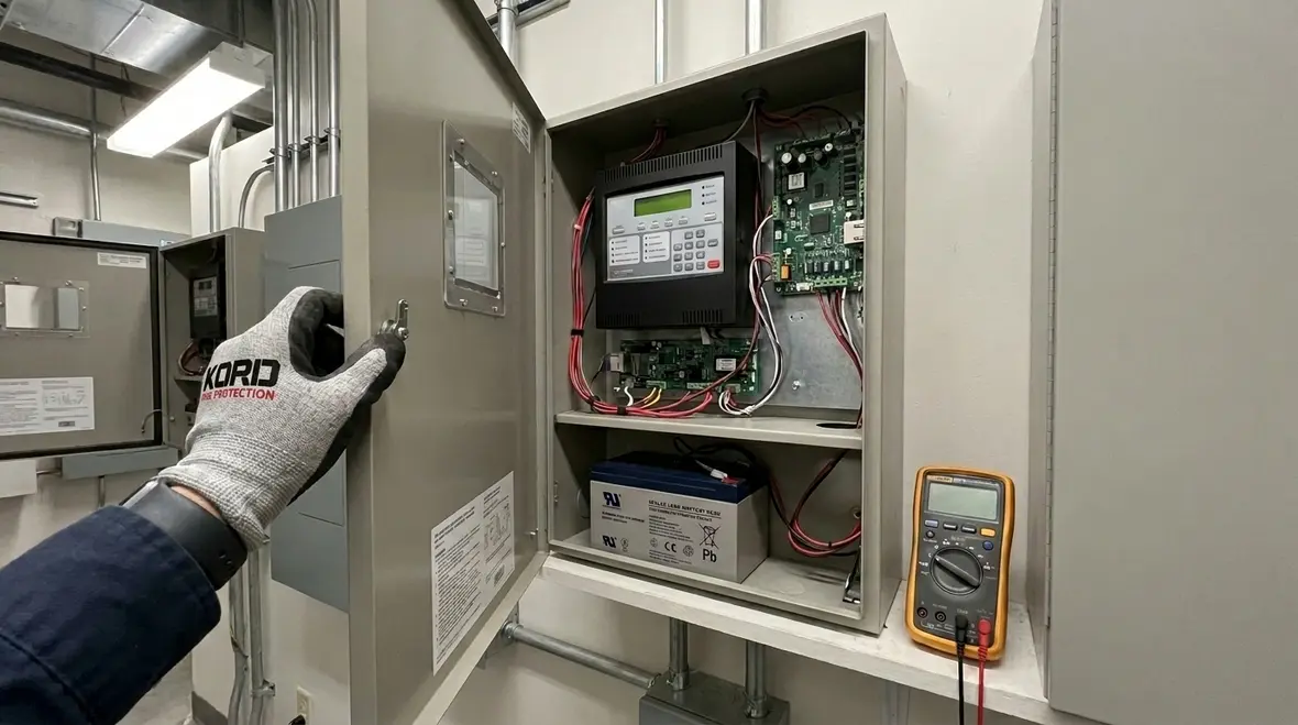 Emergency fire alarm backup battery sizing for commercial buildings