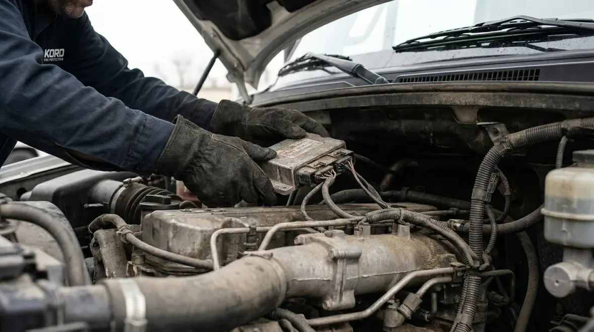 Engine compartment suppression system installed in vehicle bay