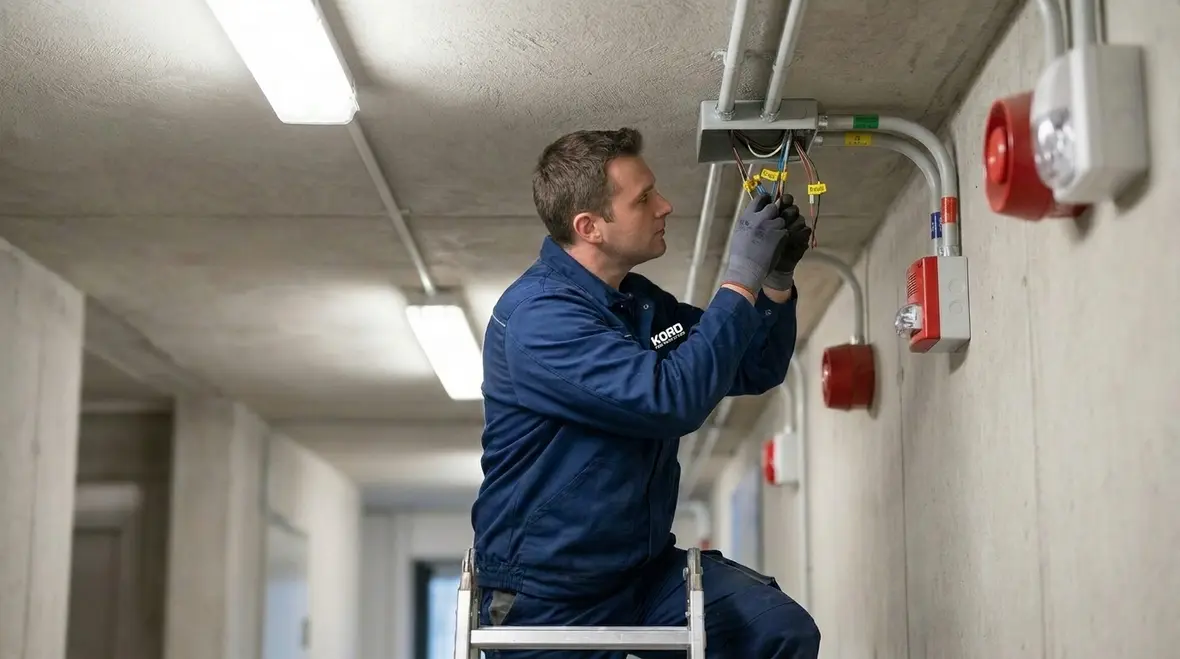 Fire alarm devices and circuit routing in commercial building