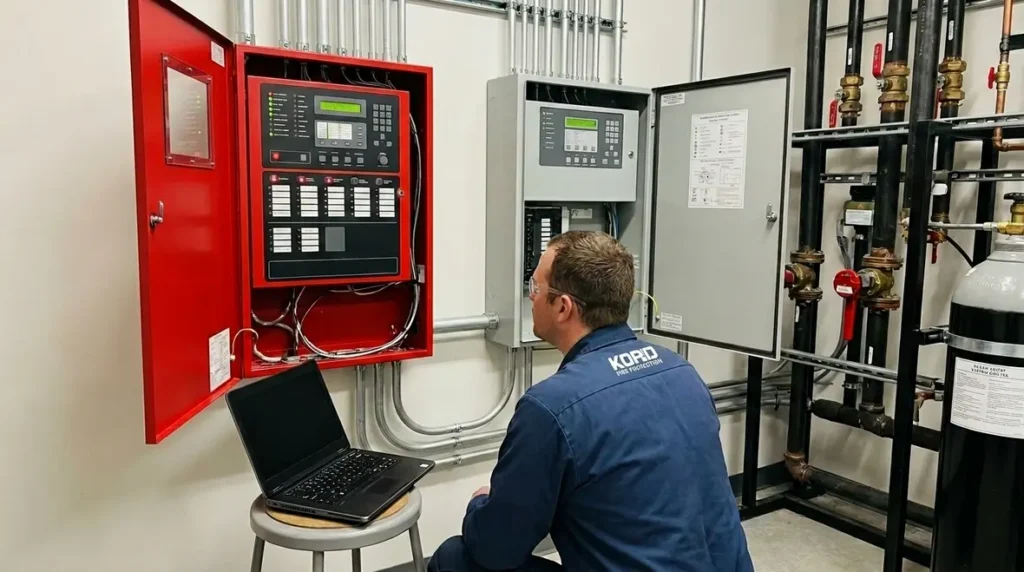 fire alarm suppression system tie in