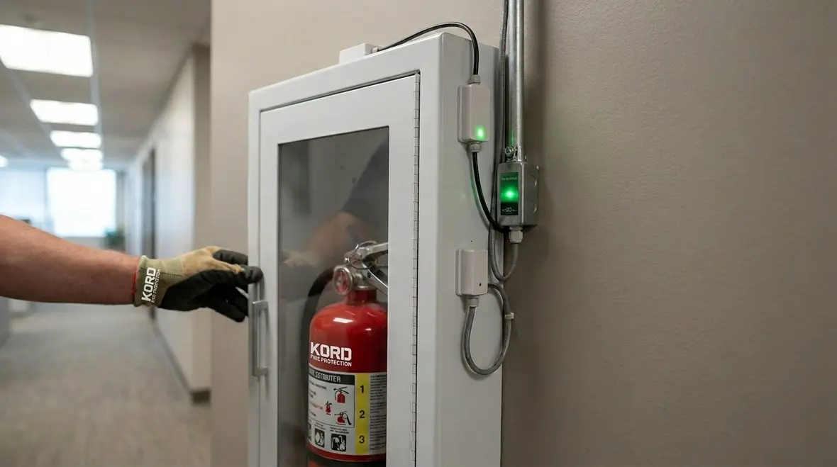 Fire extinguisher cabinet accessibility electrical smart sensors hero image
