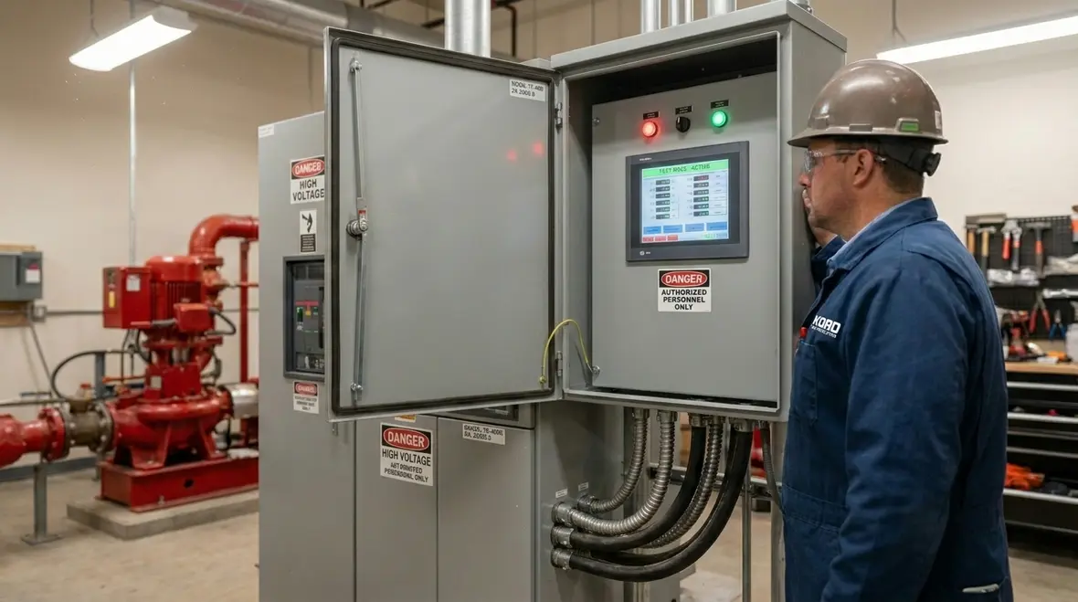 Electric fire pump controller and supply chain coordination planning