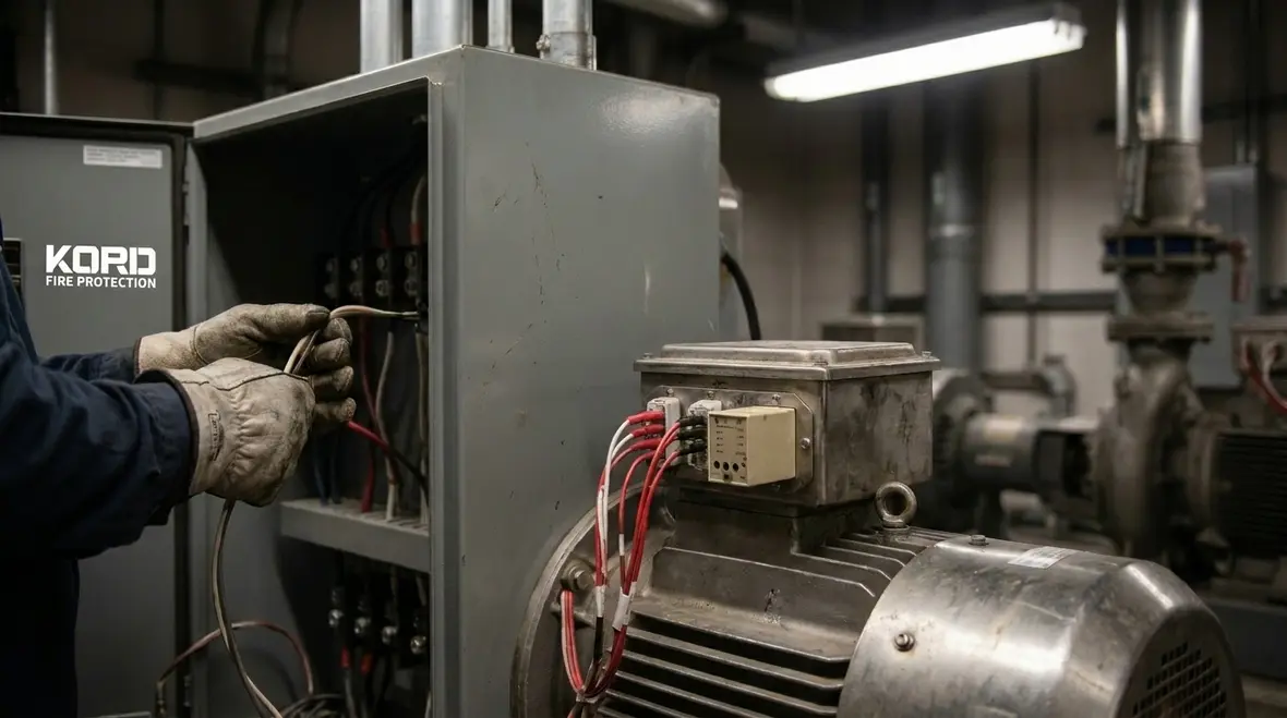 Fire pump drive motor thermal protection components