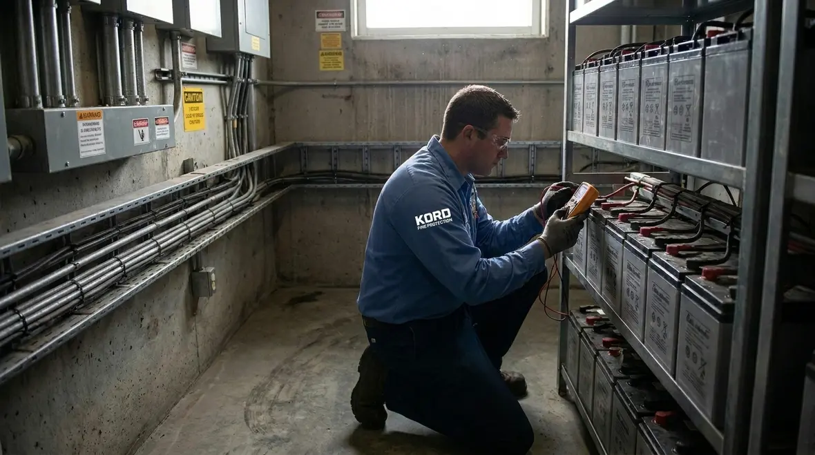 Backup battery sizing and suppression panel commissioning check