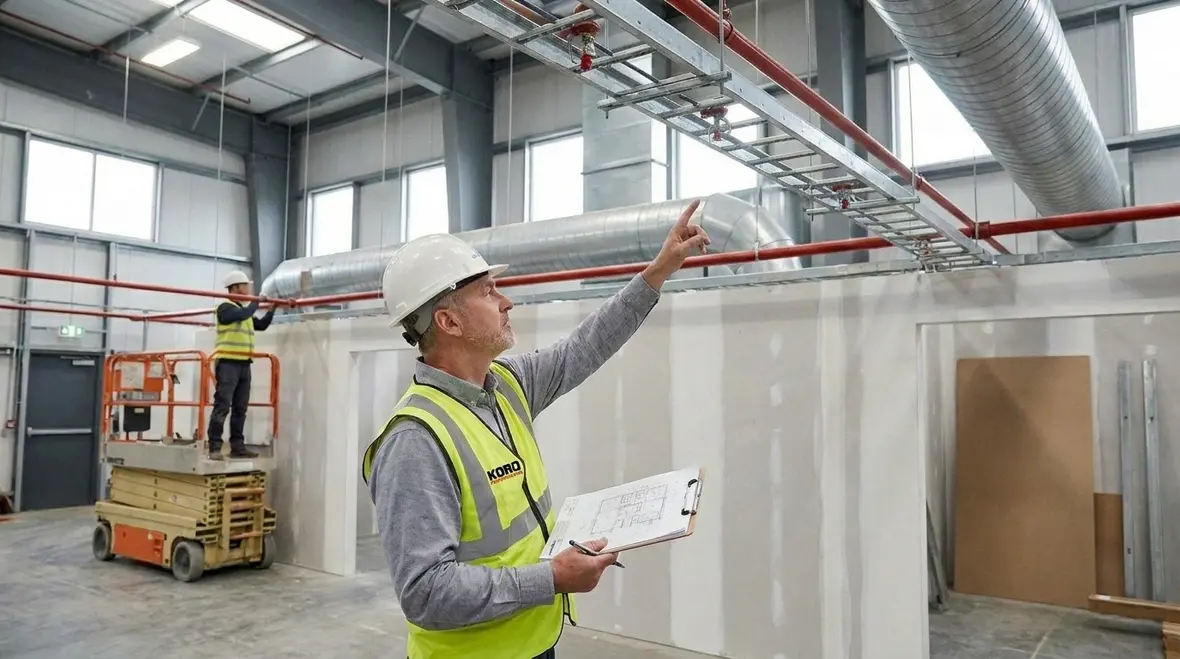 Commercial building renovation affecting fire suppression coverage