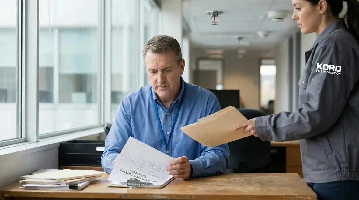 Fire suppression inspection and testing documentation review