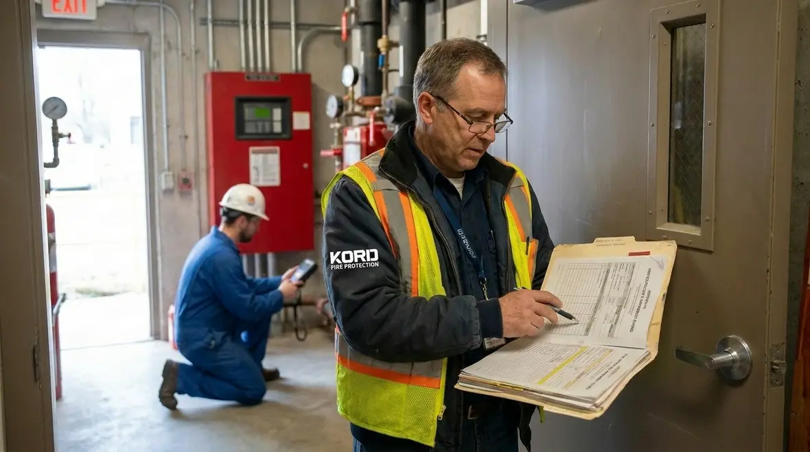 Fire protection monitoring and inspection documentation review