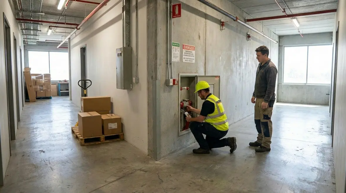 Inspection of fire suppression valves gauges and release components