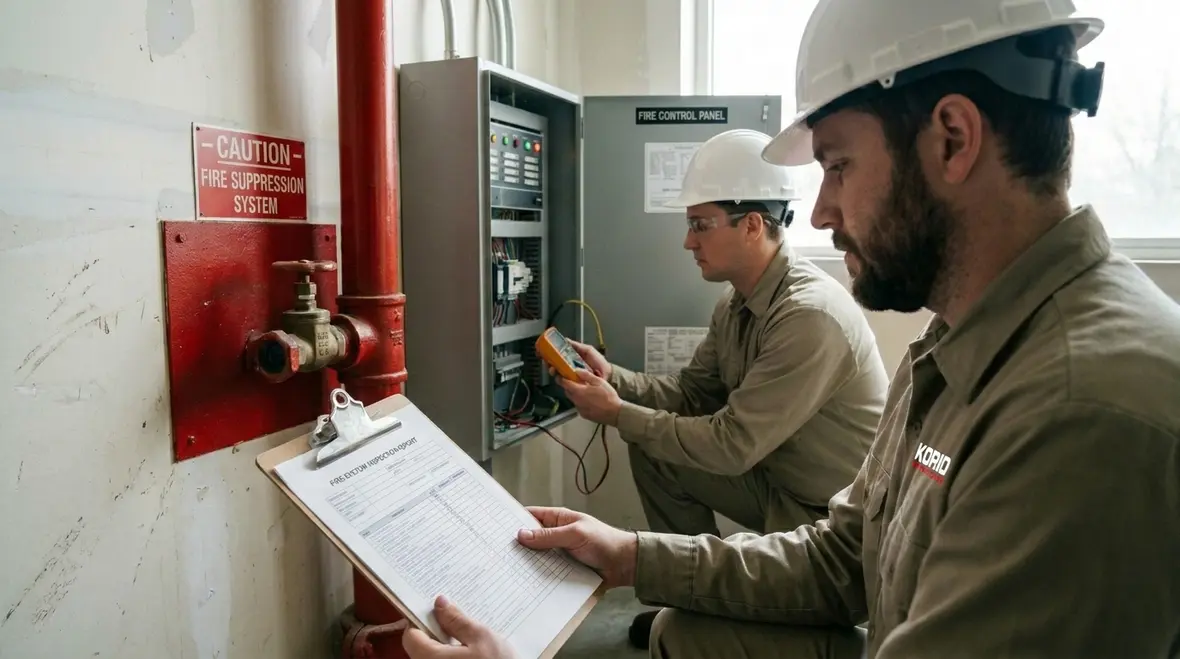 Fire suppression impairment inspection on a protection system