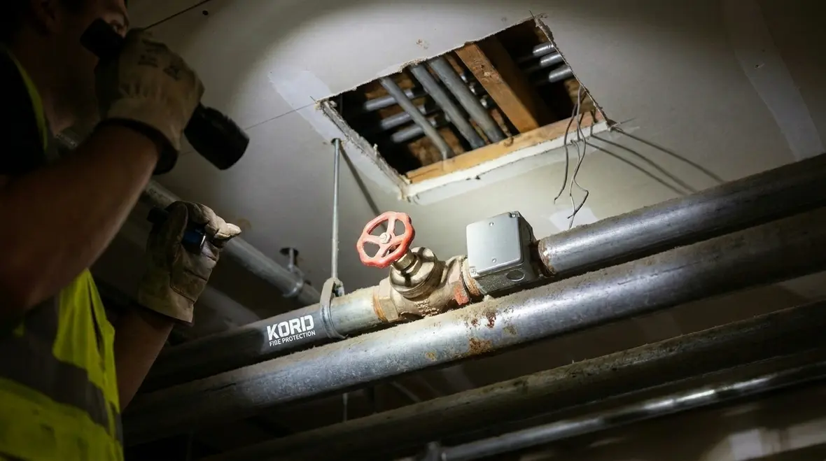 Fire suppression impairment inspection in a commercial facility