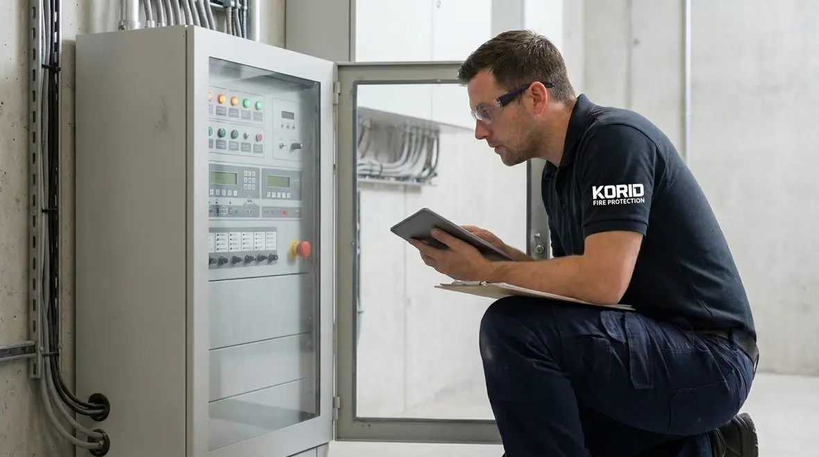 Fire suppression impairment inspection in a commercial system room