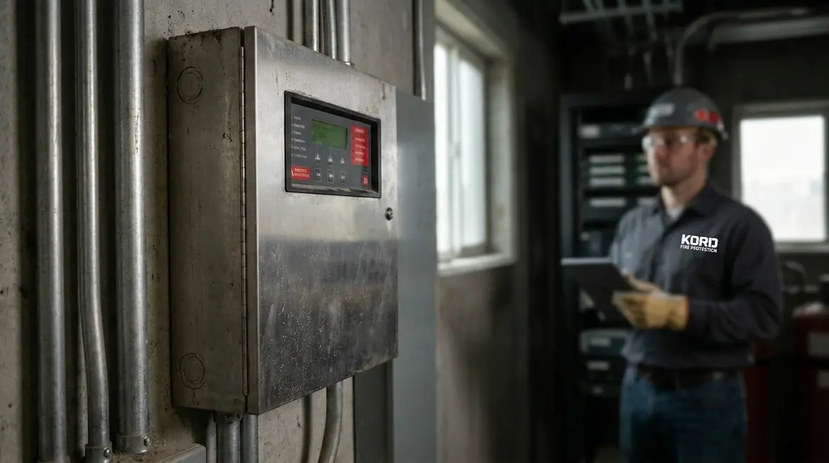 Fire suppression impairment inspection in a commercial building