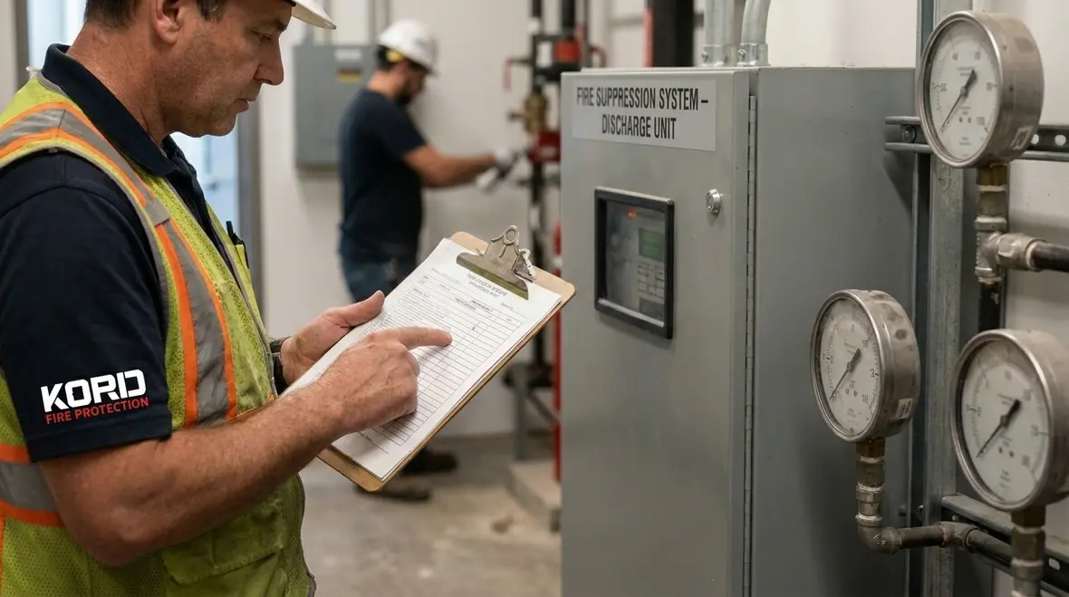 Fire suppression inspection documentation and system review