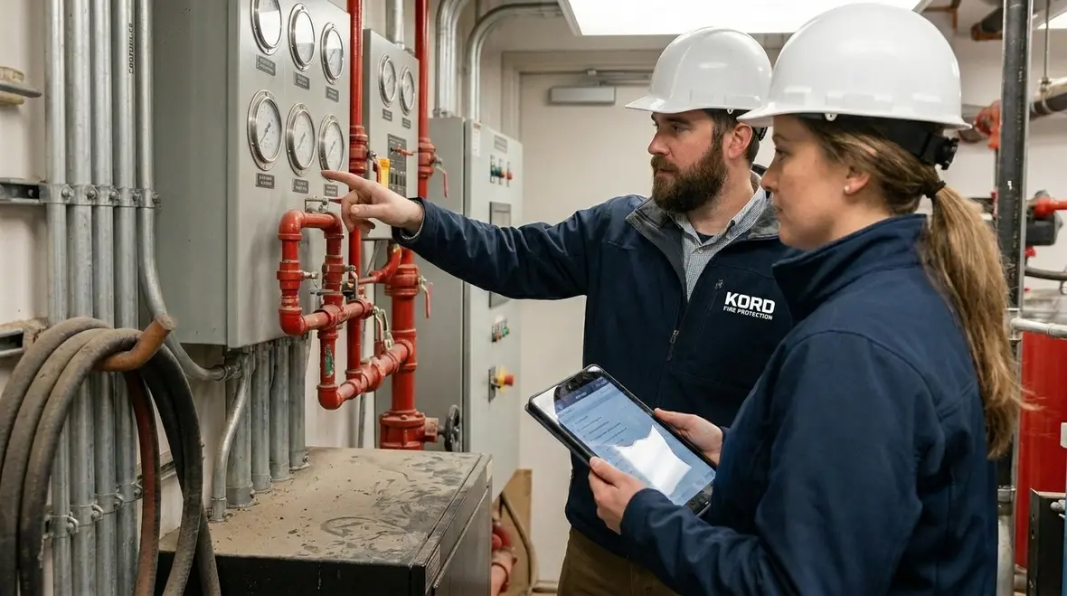 Fire suppression system valves and controls checked for impairment issues