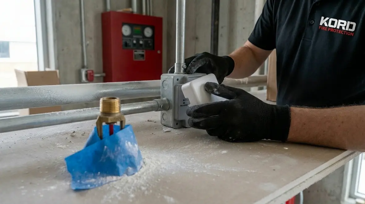 Commercial fire suppression valves and controls requiring coordinated maintenance