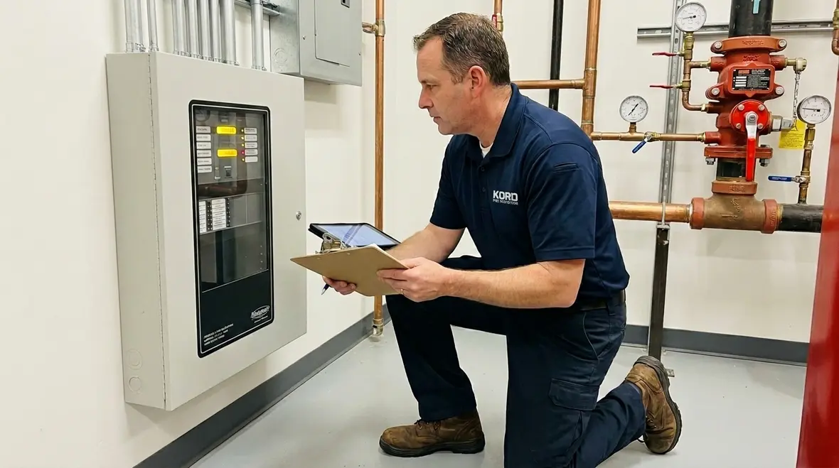 Fire suppression impairment signs and fire protection readiness in a commercial building
