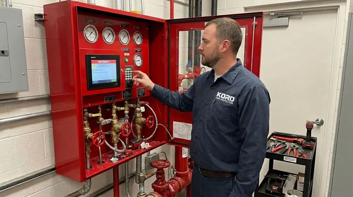 Fire suppression impairment service inspection