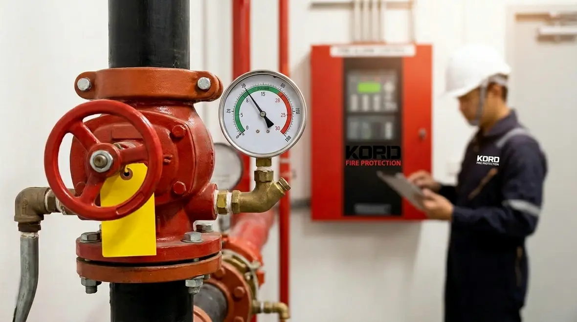 Fire suppression impairment in a commercial fire protection system
