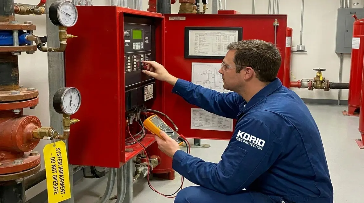 Fire suppression system impairment at a commercial facility