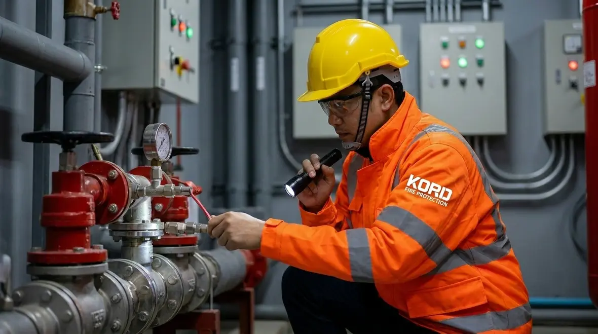Inspection of fire suppression components before repair or replacement