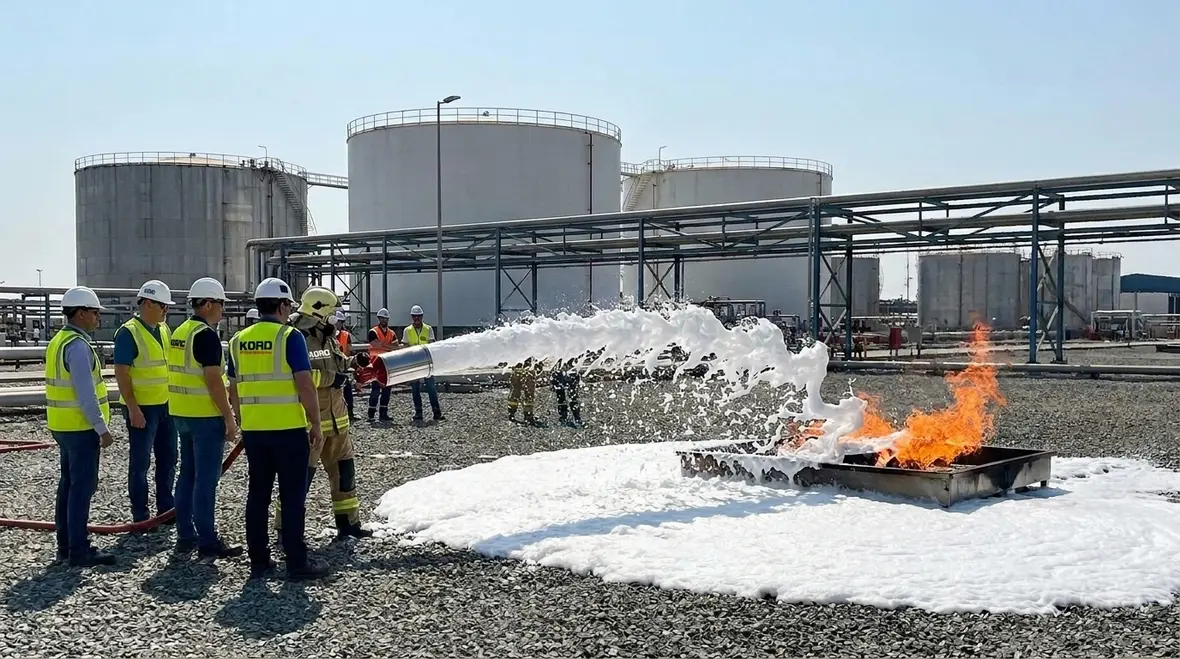Foam fire suppression for flammable liquid hazards