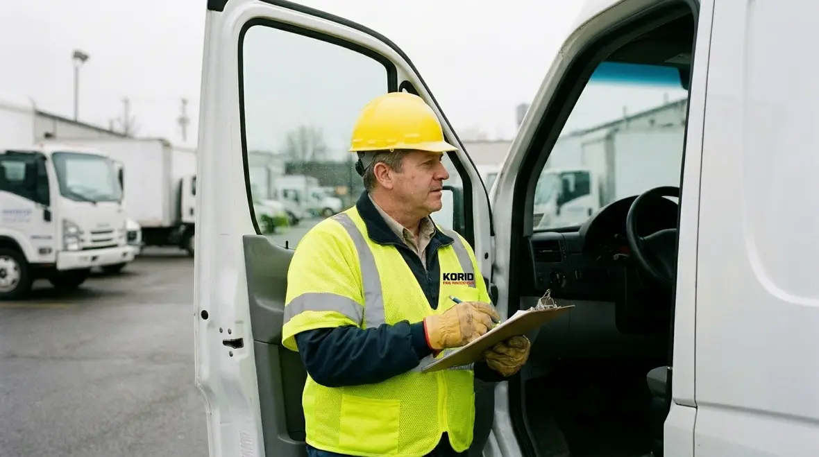 Fleet vehicle fire suppression inspection and maintenance service