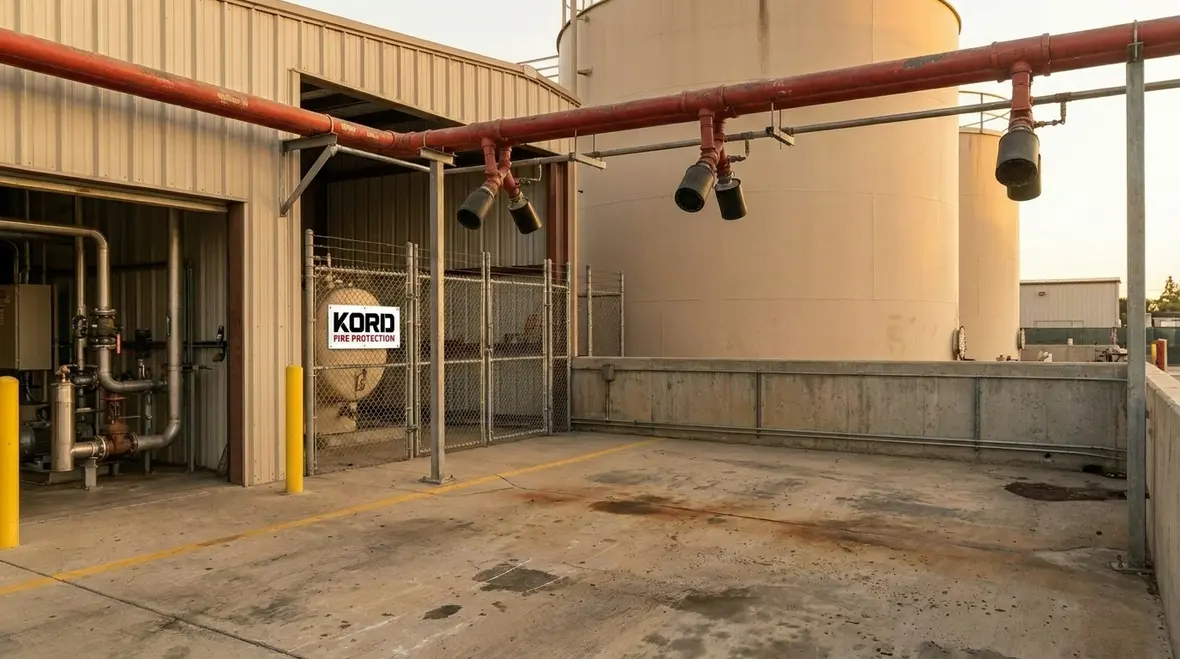 Industrial foam fire suppression equipment installed in Southern California facility