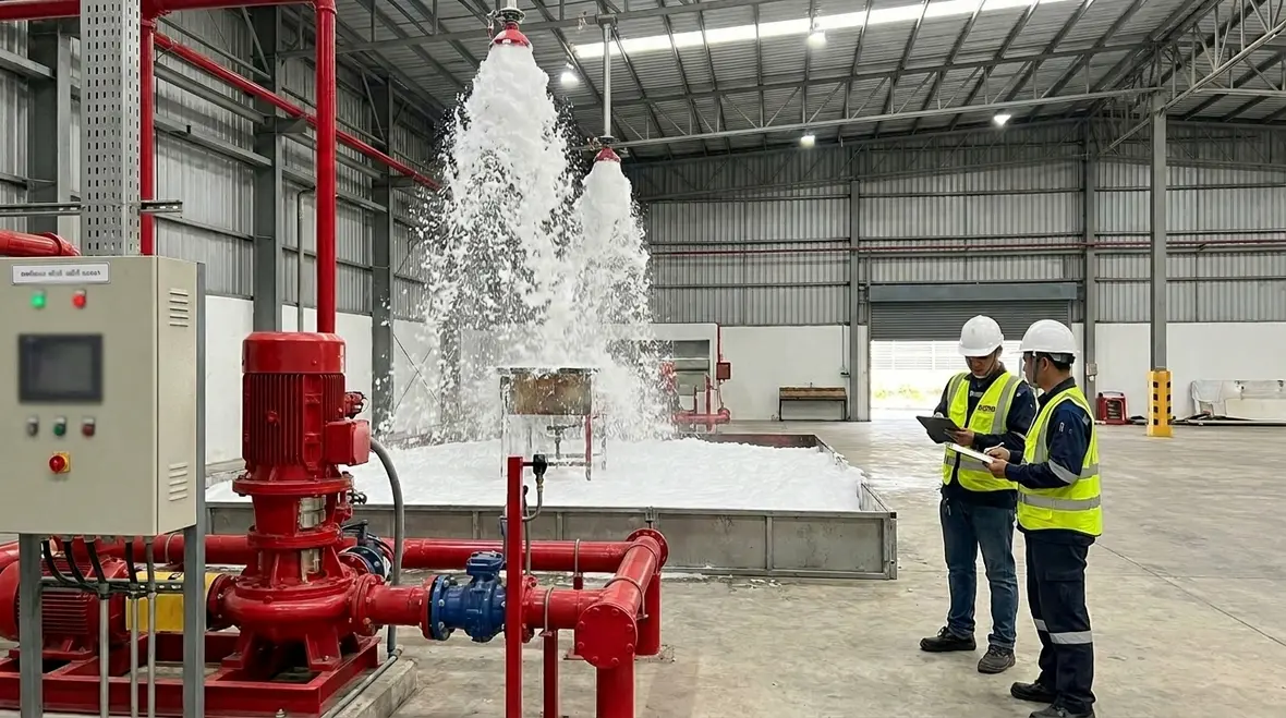 Foam fire suppression testing for building owners readiness