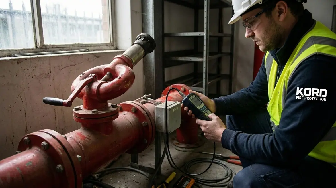 Foam fire suppression system testing and inspection by certified technicians