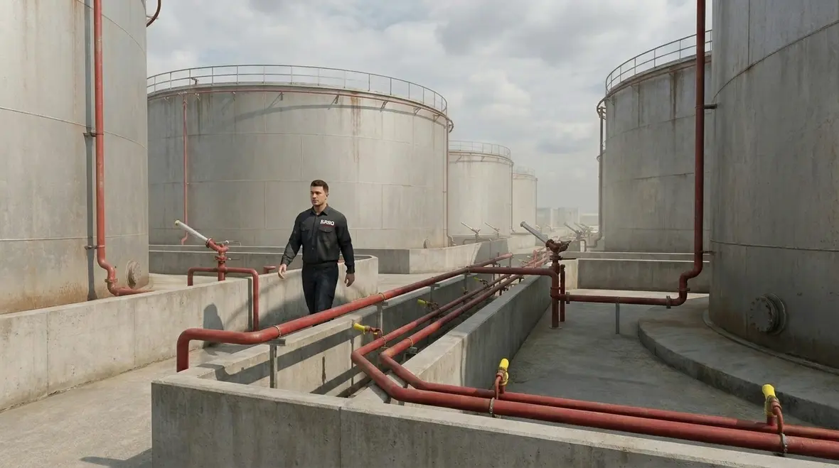 Foam suppression protecting a fuel storage area