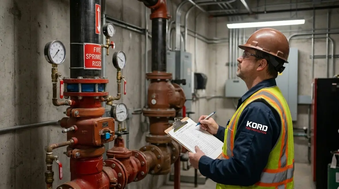 Hospital fire protection maintenance and inspection work in a medical facility