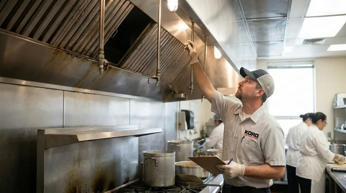 Hospital kitchen hood and duct fire suppression equipment