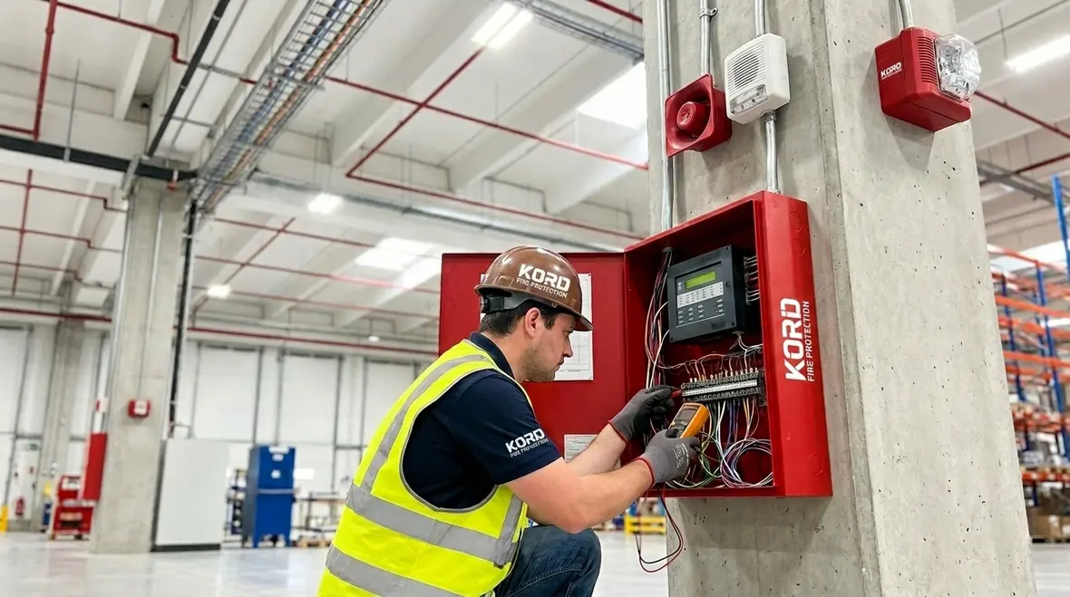 Industrial fire alarm notification appliances in a large facility