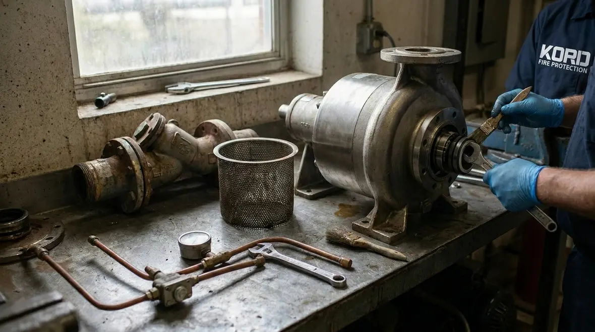 Heavy duty fire pump maintenance checklist and equipment inspection