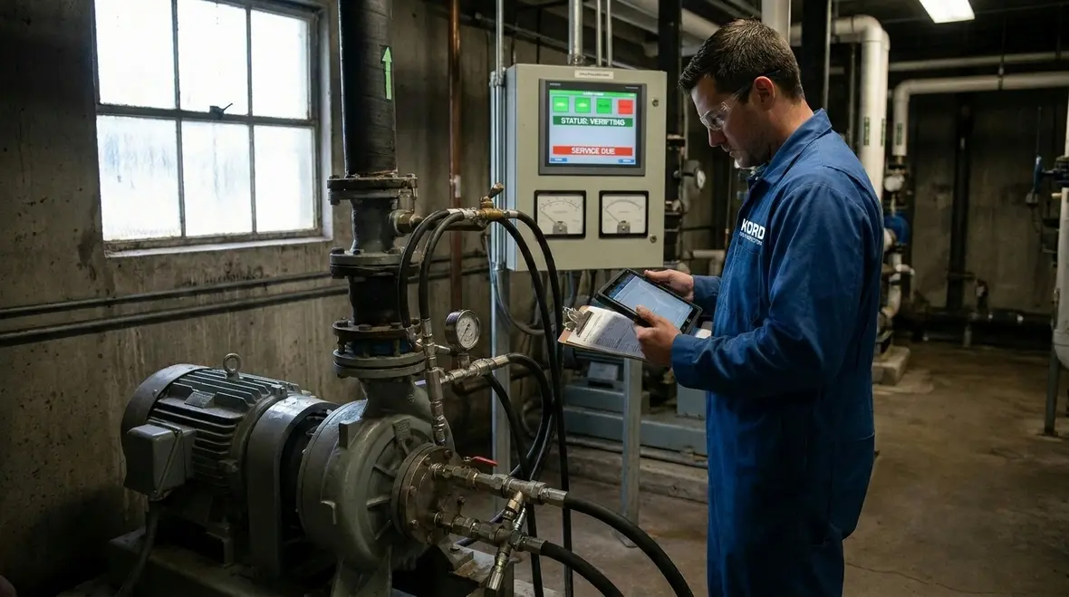 Industrial fire pump performance testing and preventive maintenance service