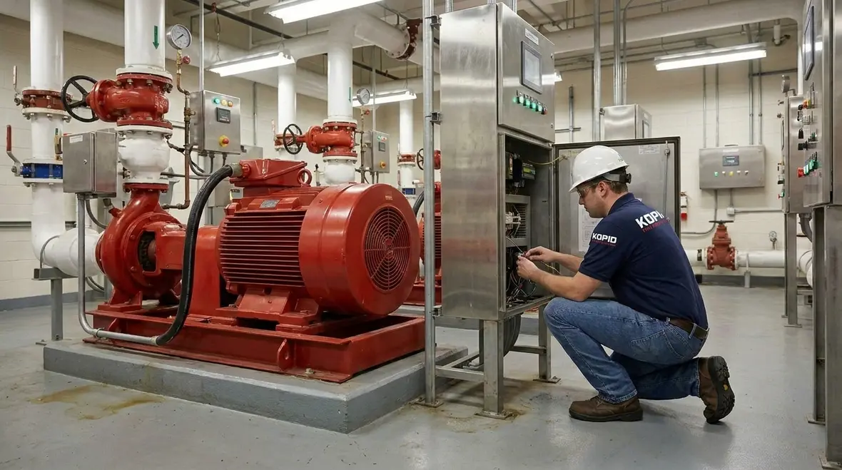 Fire pump electrical demand and starting current analysis for industrial sprinkler systems