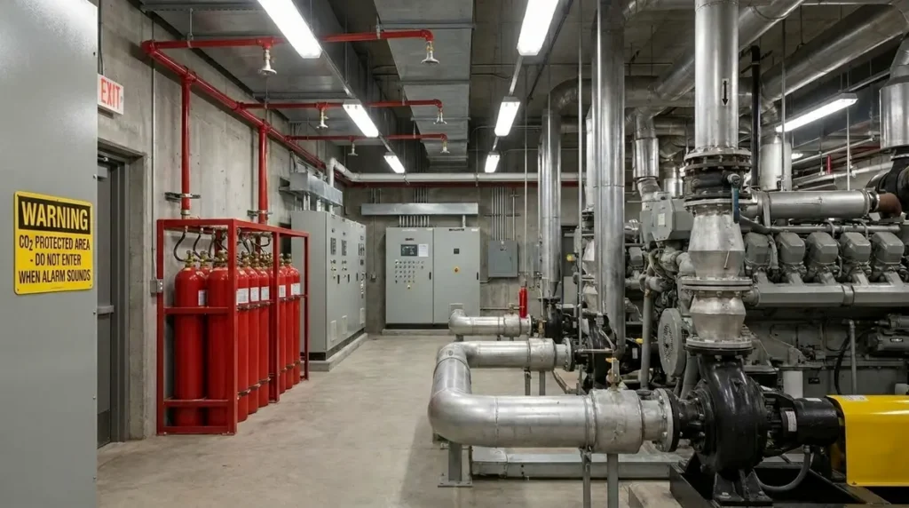 machinery space CO2 suppression