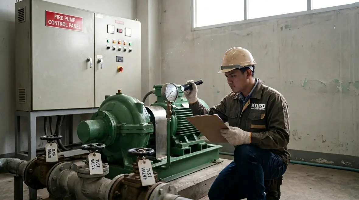 Fire sprinkler system water supply and riser inspection