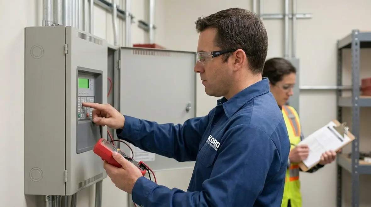NICET certified fire alarm technician testing system performance