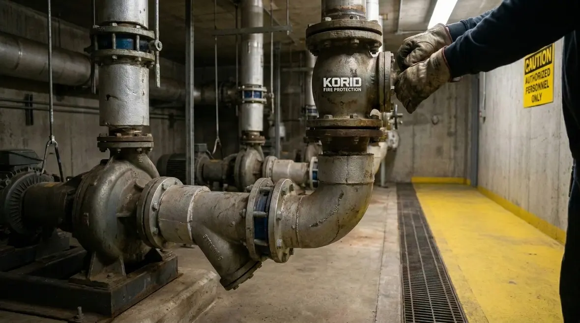 High rise fire pump room layout and suction piping access