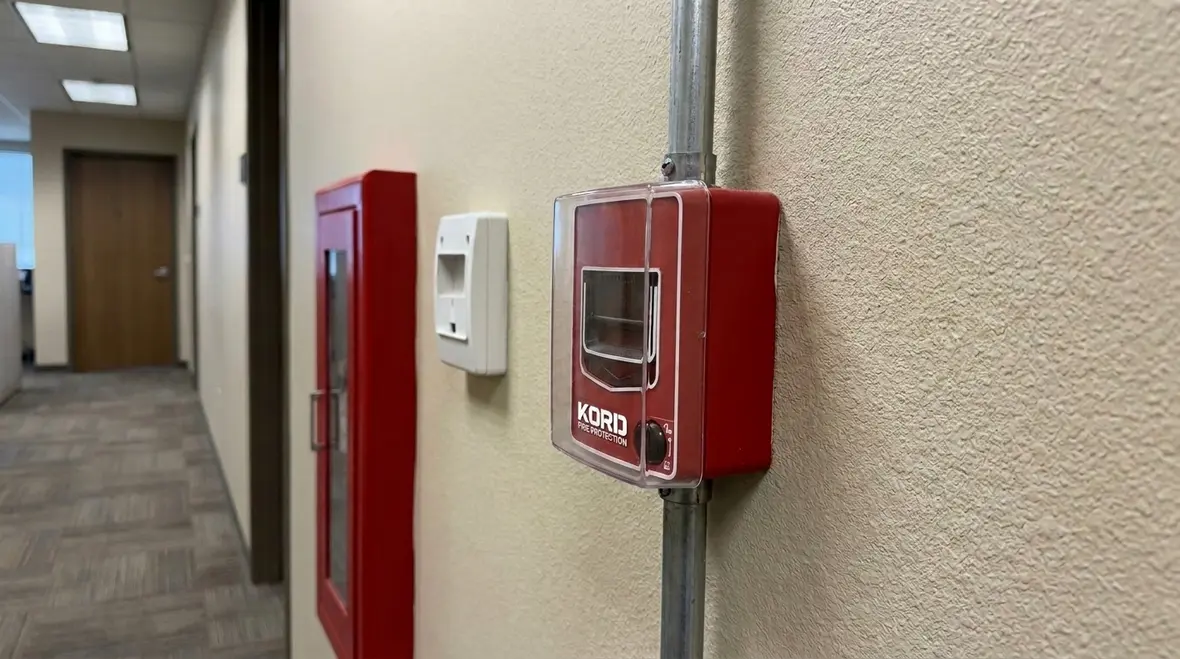 Suppression manual release station installed for fire protection readiness