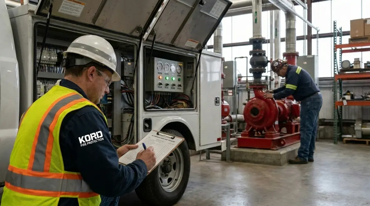 Vehicle fire suppression nozzles installed on heavy duty equipment