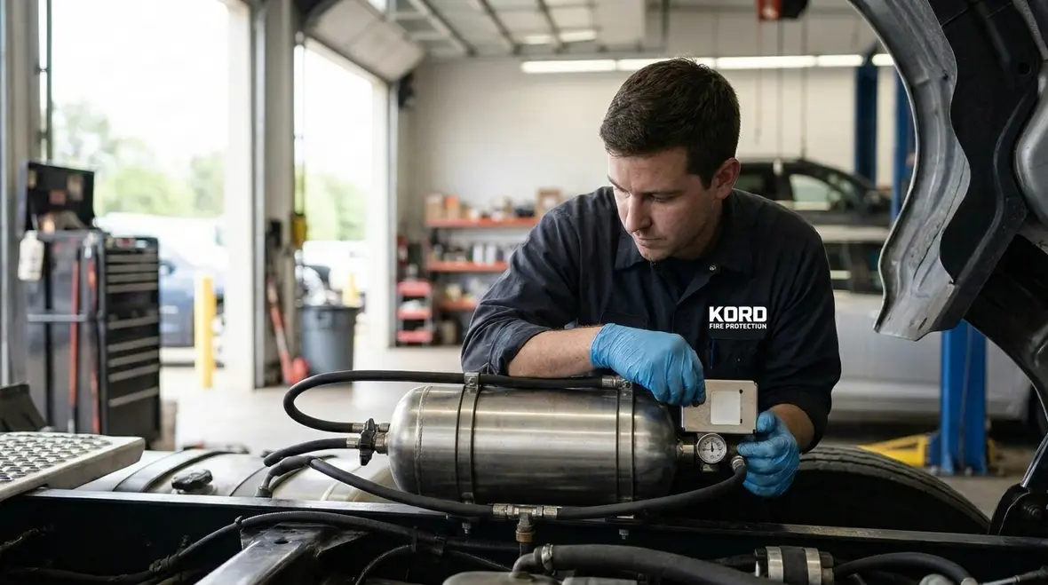Automatic vehicle fire suppression system protecting engine compartment
