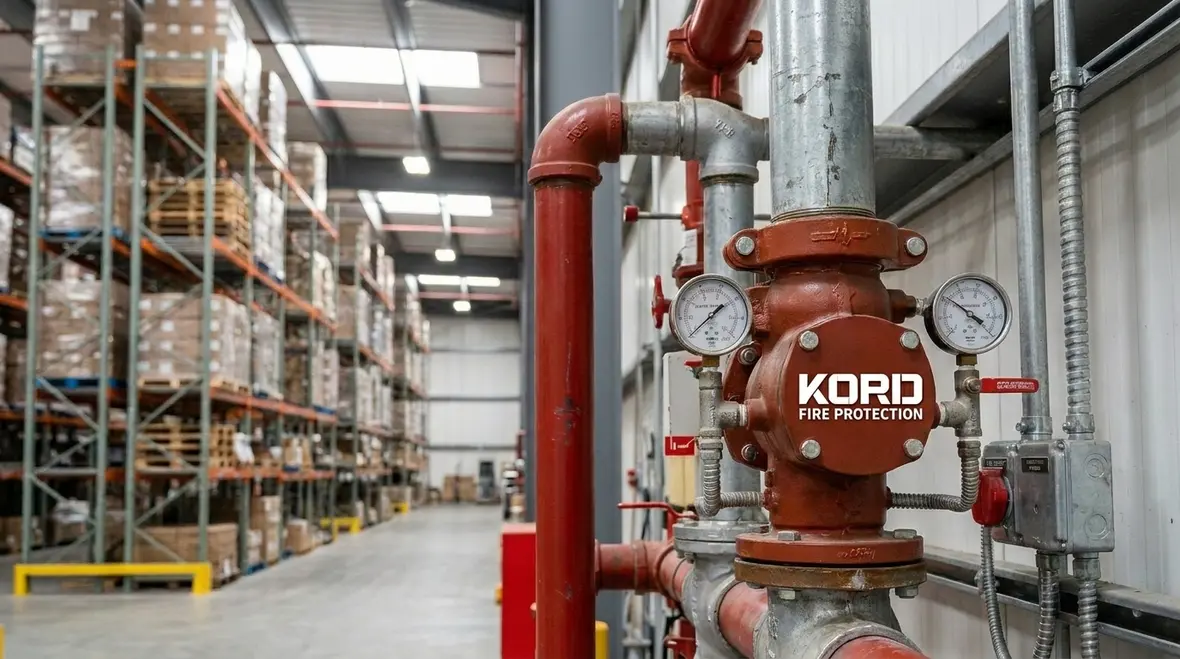 Pre action and deluge fire suppression in warehouse storage aisles
