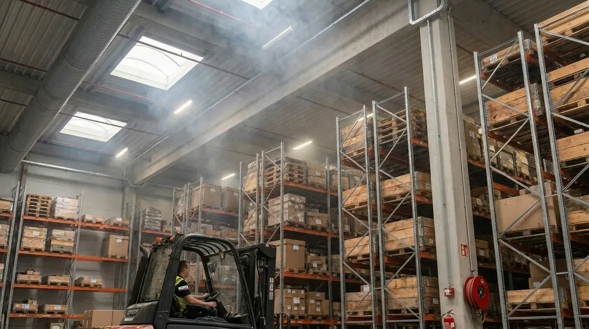 High bay warehouse fire suppression layout planning