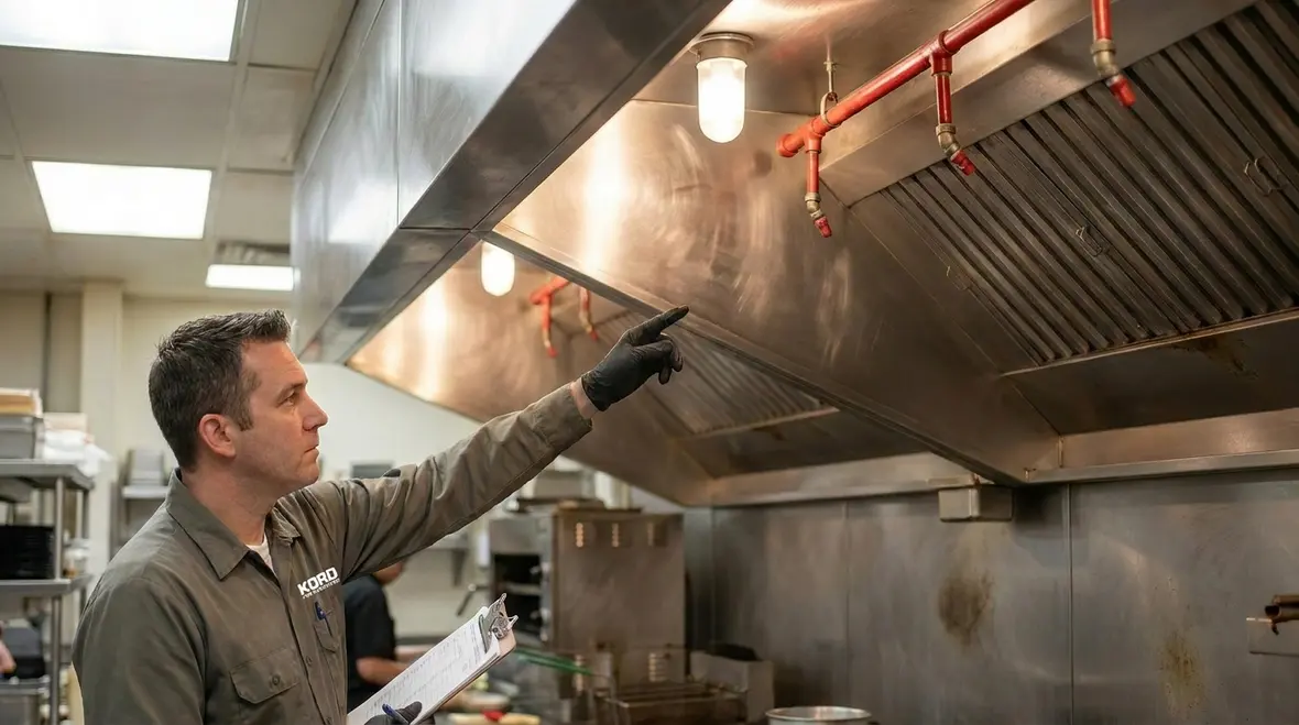Wet chemical agent discharging over commercial cooking equipment