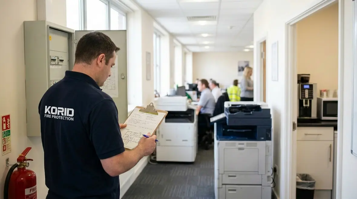 Office fire risk assessment and extinguisher planning