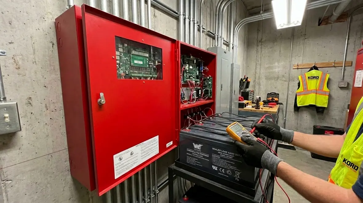Commercial fire alarm power stability in a commercial facility