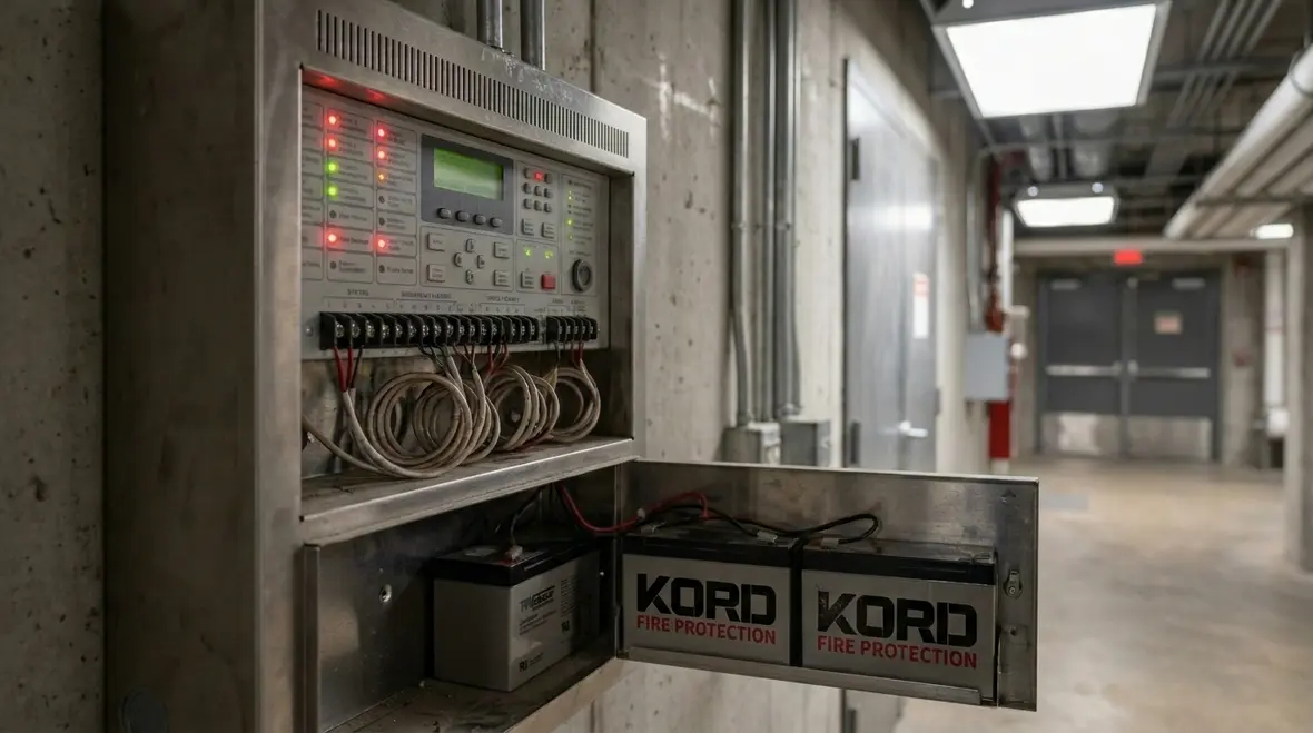 Commercial fire alarm control equipment with backup power redundancy in Australia