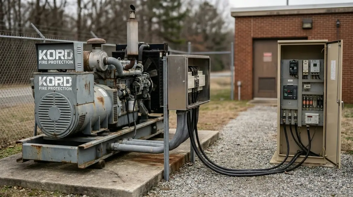 Industrial fire pump controller and power supply layout